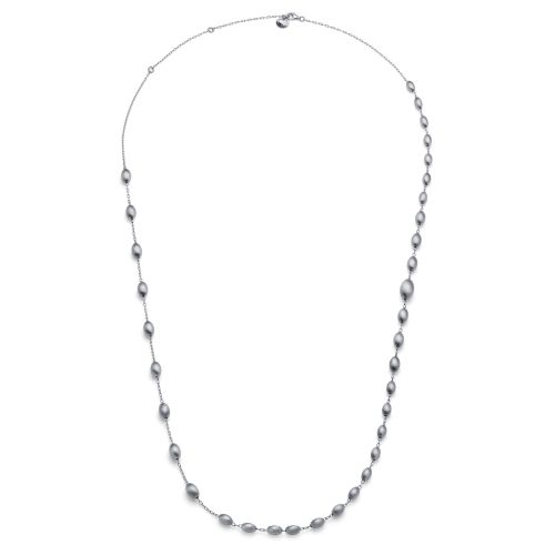 Collana lunga in argento satinato