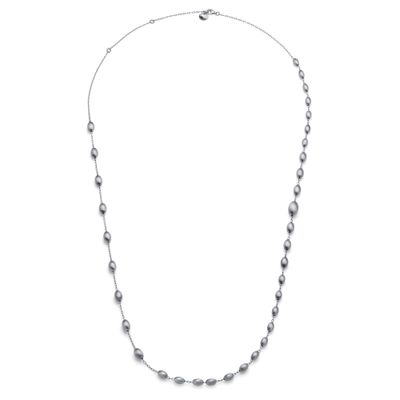 Collana lunga in argento satinato