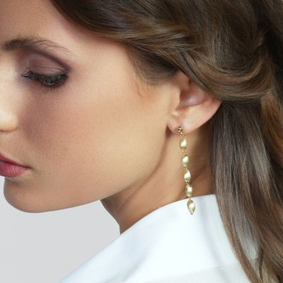Orecchini in argento dorato satinato