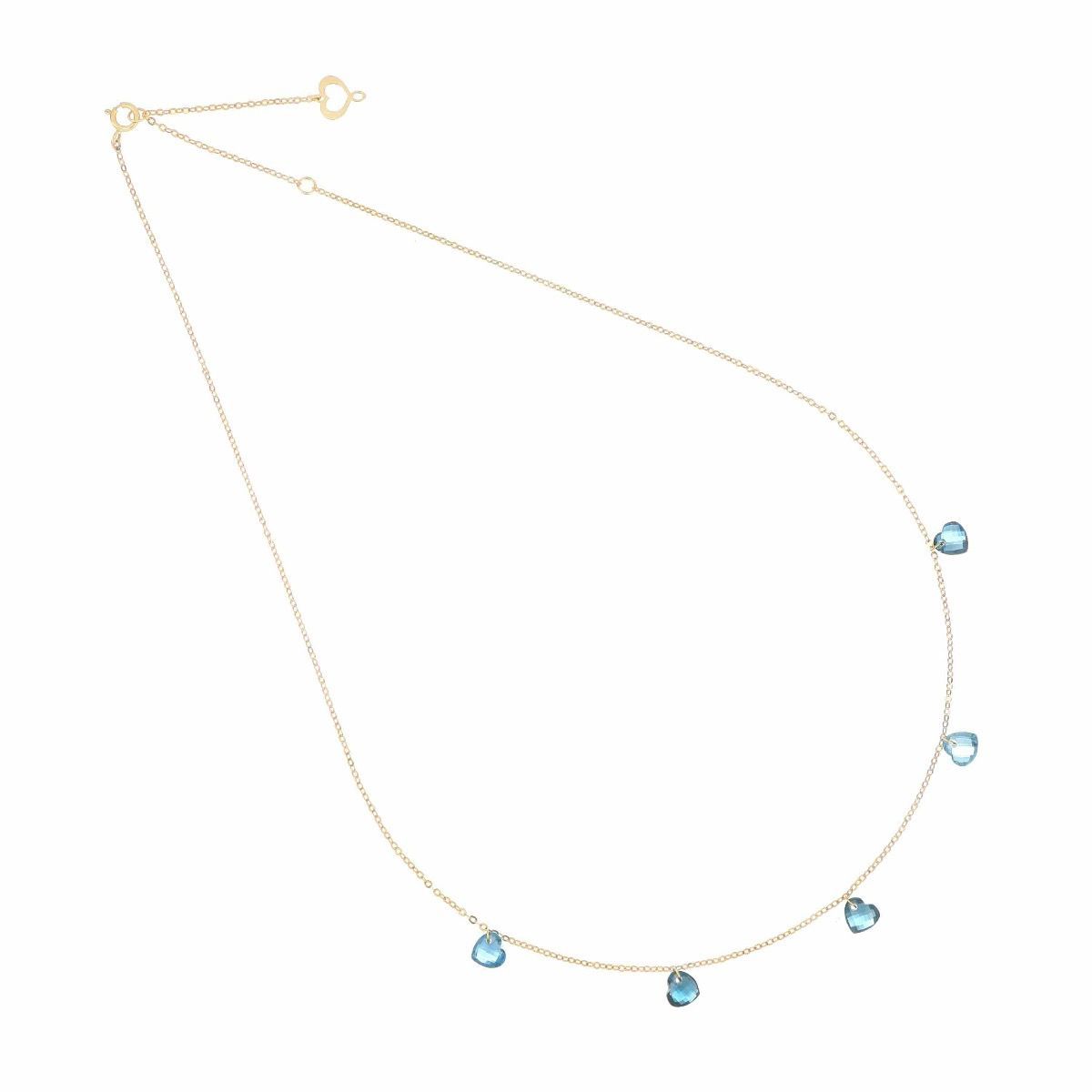 GIROCOLLO 18KT CUORI NUDI BLU