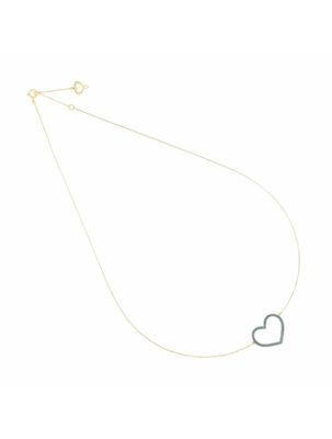 GIROCOLLO 18KT CUORE GRANDE POLVERE CELESTE GIROCOLLO 18KT CUORE GRANDE POLVERE CELESTE
