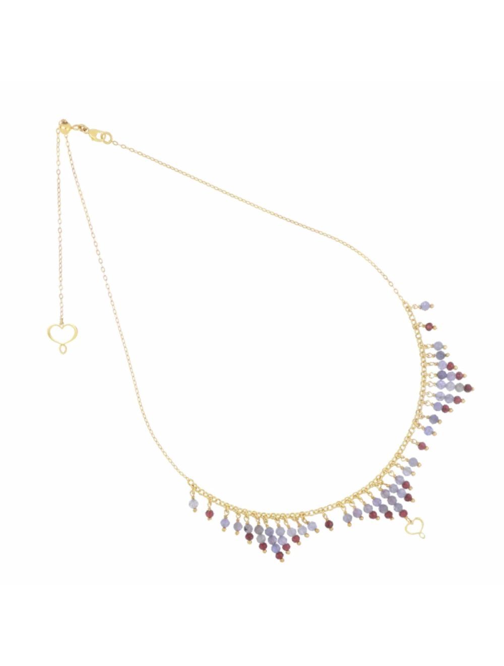 GIROCOLLO FRANGE TANZANITE E GRANATO RICCO