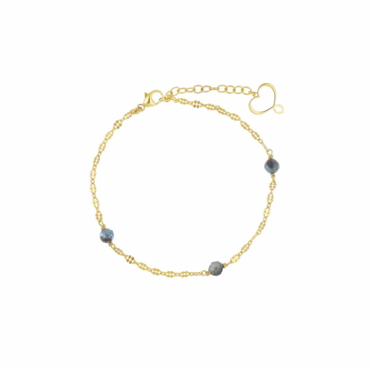 BRACCIALE PIETRE DI ACQUAMARINA SCURA