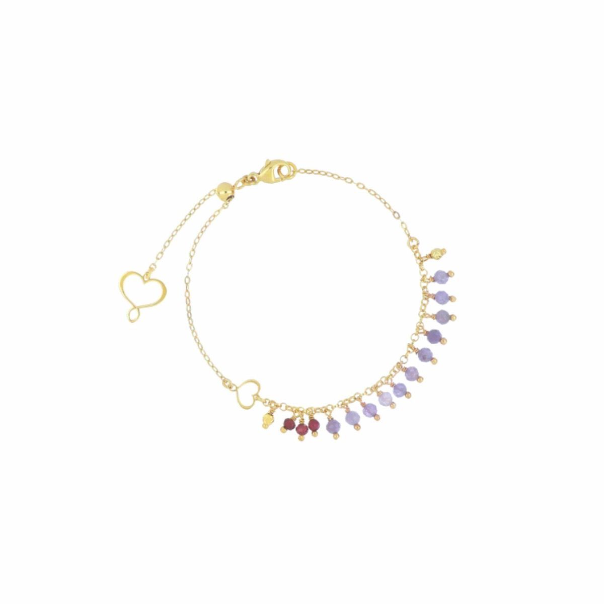 BRACCIALE FRANGE TANZANITE E GRANATO