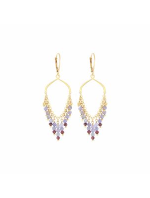 COPPIA DI ORECCHINI MONACHELLA FRANGE TANZANITE E GRANATO COPPIA DI ORECCHINI MONACHELLA FRANGE TANZANITE E GRANATO