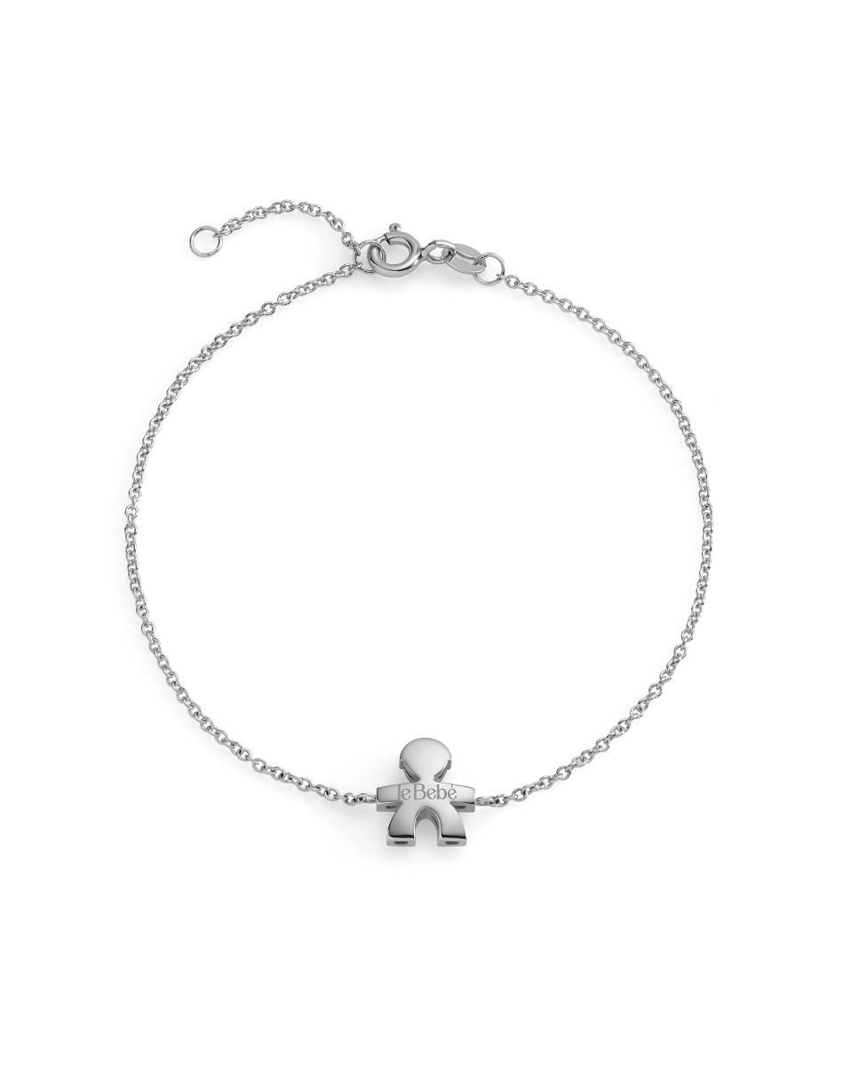 Bracciale I Tesorini Big con sagoma bimbo in oro bianco