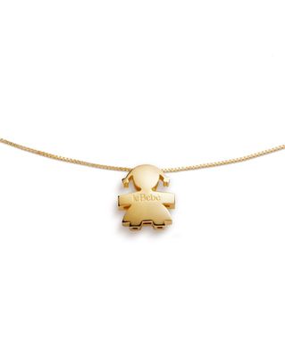 Ciondolo I Tesorini con sagoma bimba e catena in oro giallo Ciondolo I Tesorini con sagoma bimba e catena in oro giallo