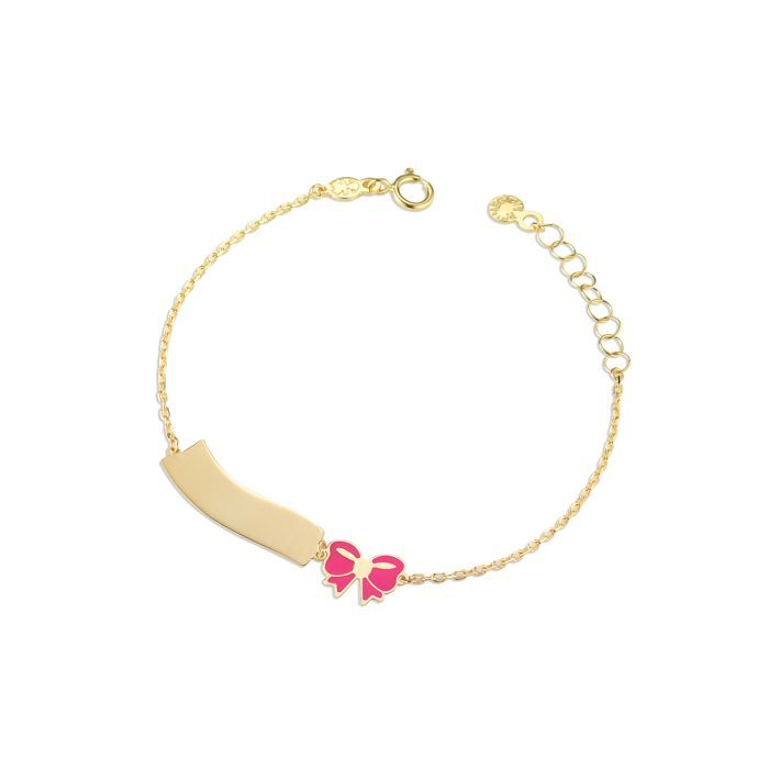 Bracciale Toys con fiocco e targhetta nuvola in oro giallo