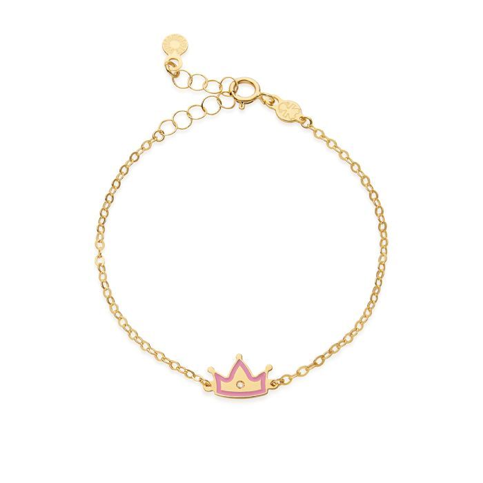 Bracciale Lucciole in oro giallo coroncina e diamante