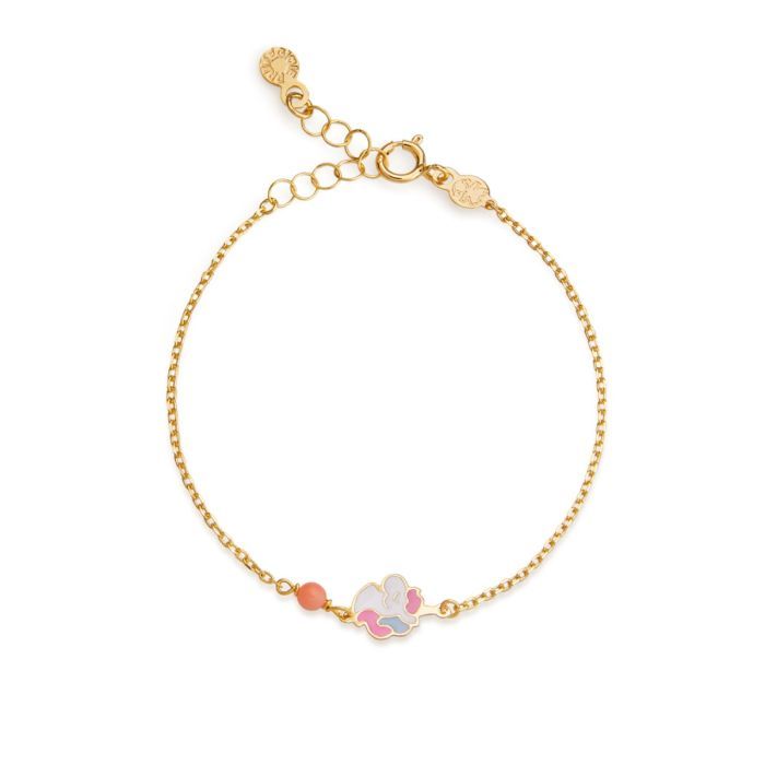 Bracciale Toys in oro giallo con unicorno e corallino