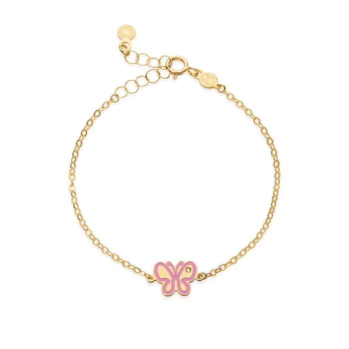 Bracciale Lucciole in oro giallo farfallina e diamante