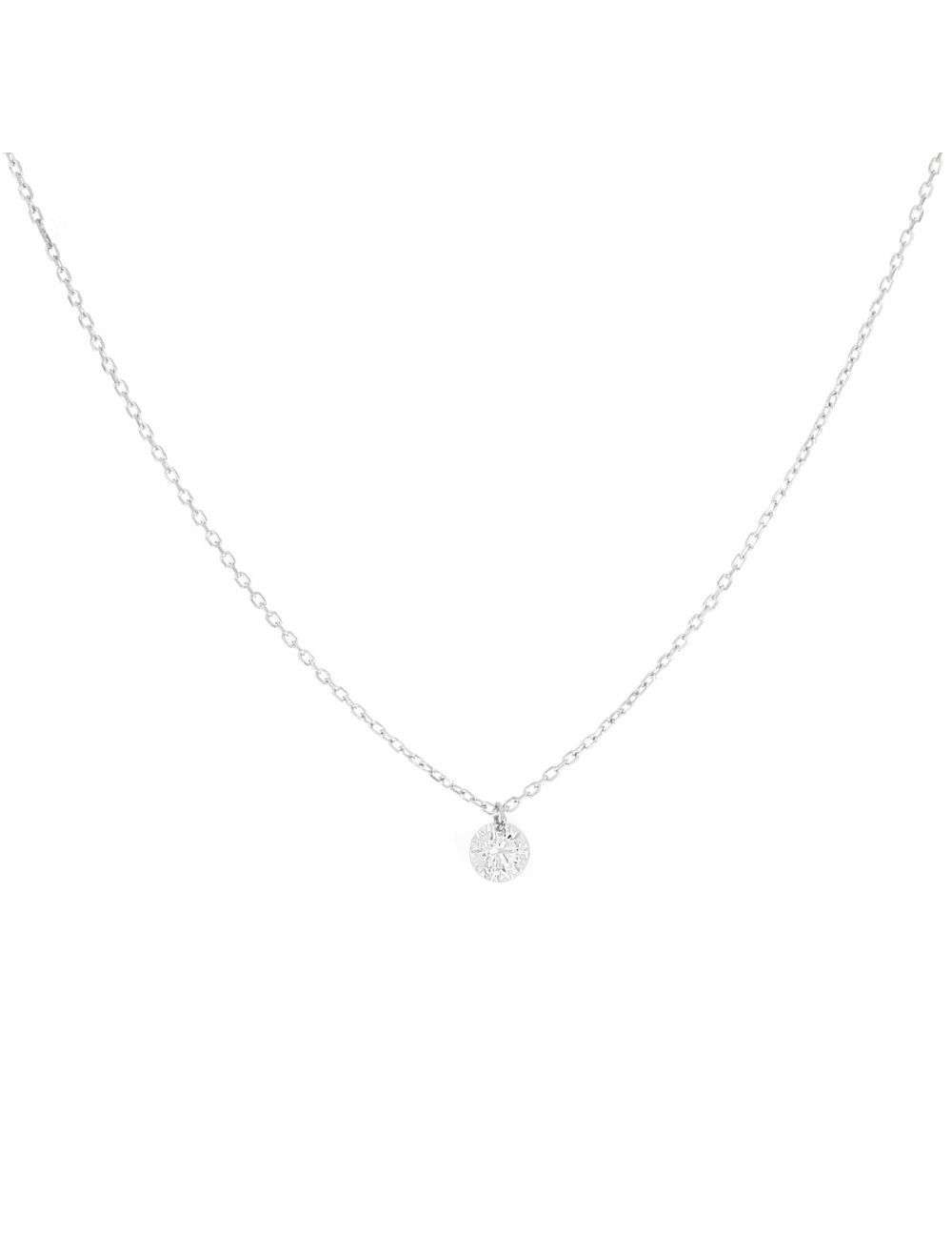GIROCOLLO 18KT DIAMANTE NUDO 0,13 CT BIANCO