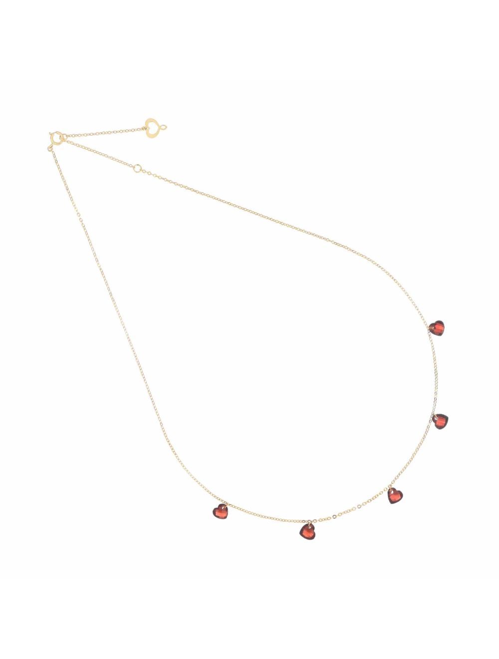 GIROCOLLO 18KT CUORI NUDI ROSSI