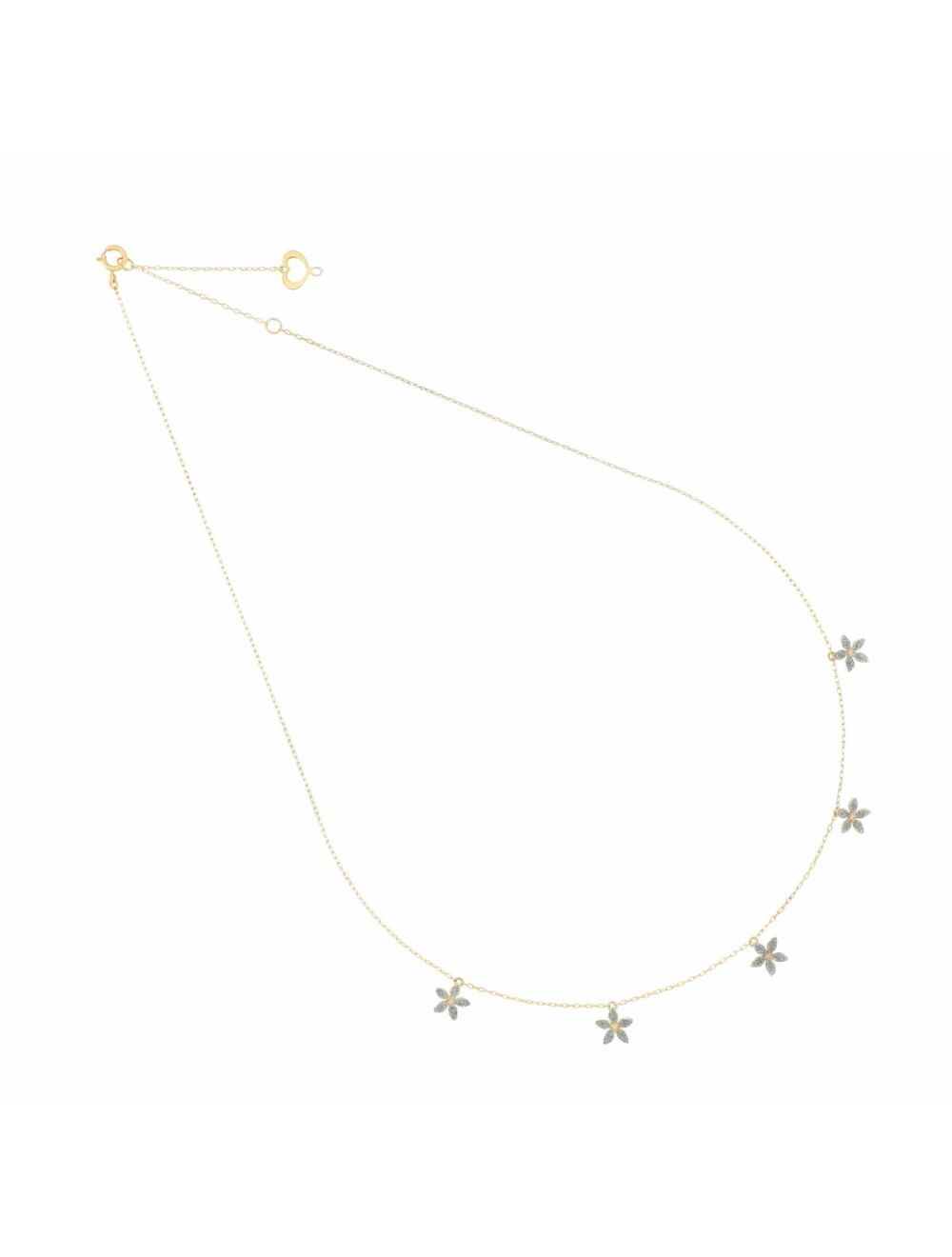 GIROCOLLO 18KT CINQUE FIORI CELESTI
