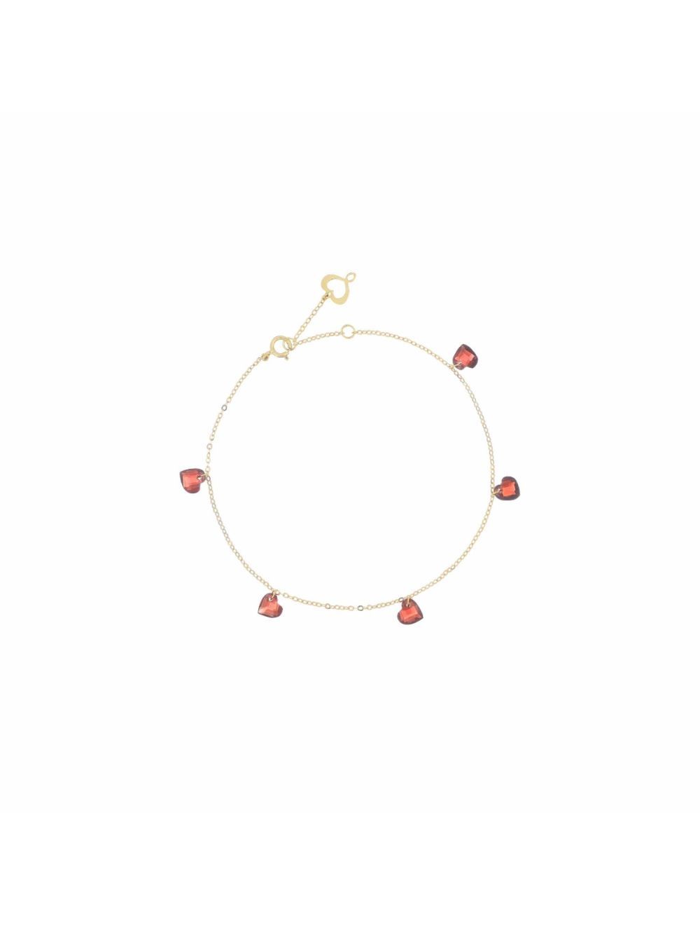 BRACCIALE 18KT CUORI NUDI ROSSI