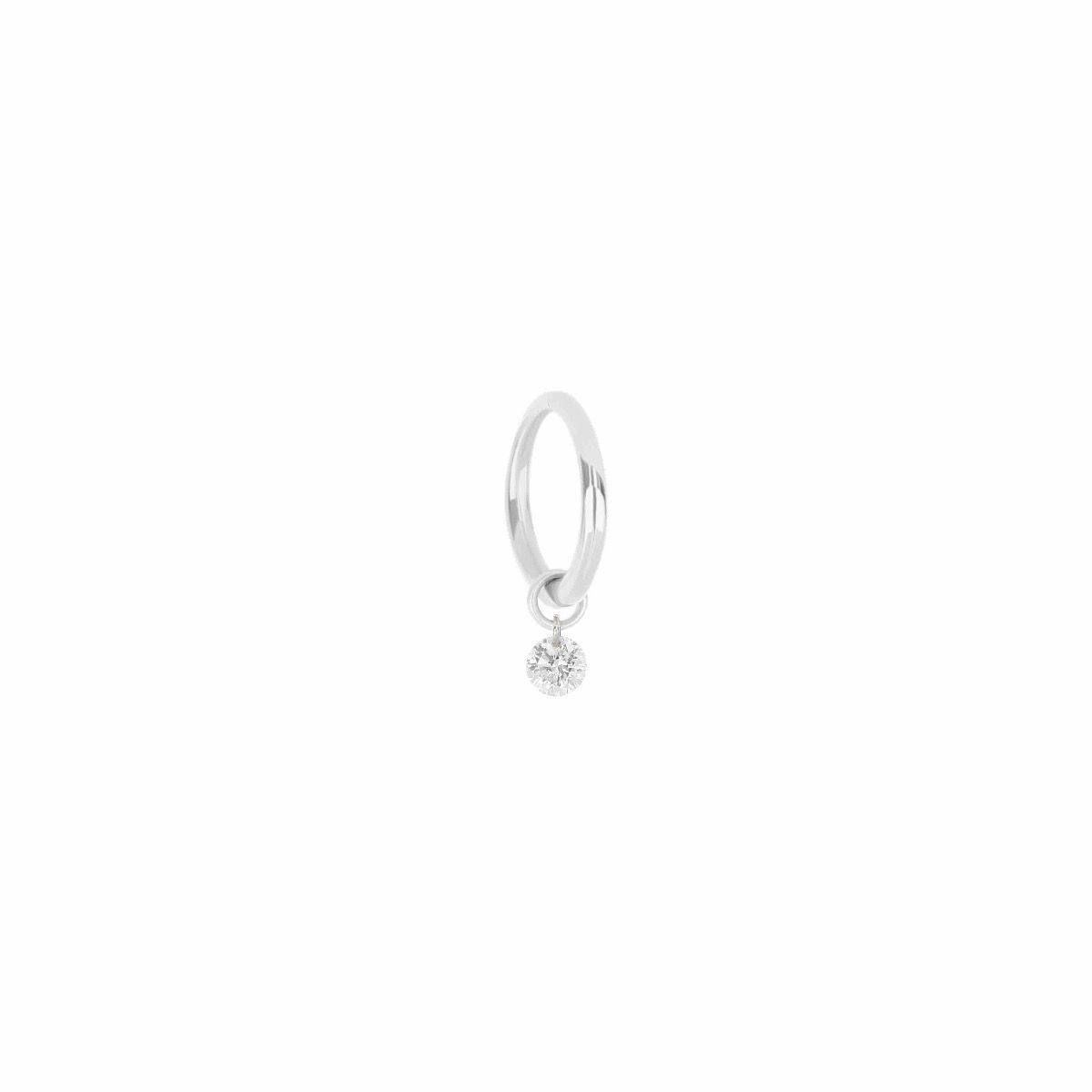 PIERCING 8 MM DIAMANTE NUDO 0,05 CT ORO BIANCO 18KT