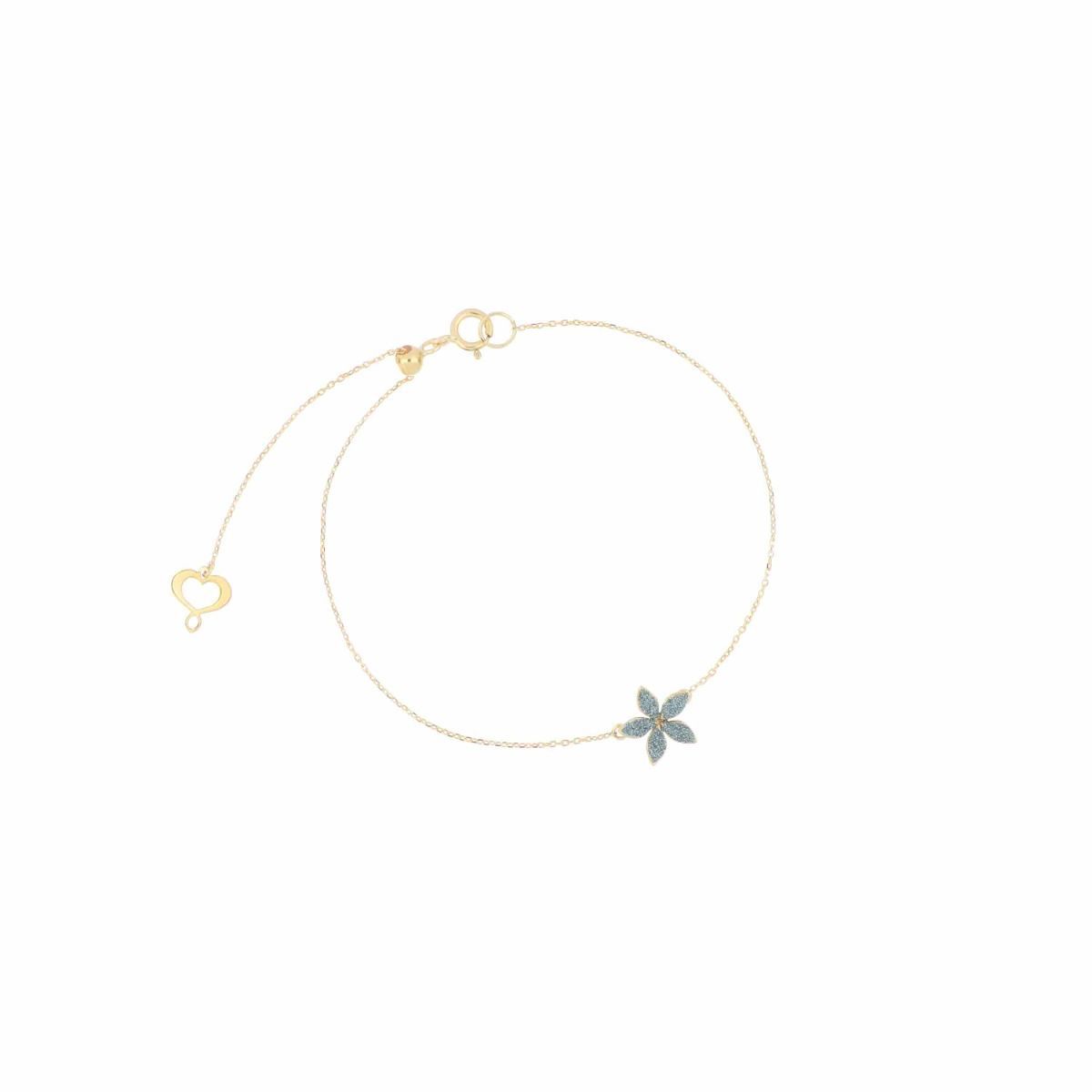 BRACCIALE 18KT FIORE CELESTE SINGOLO