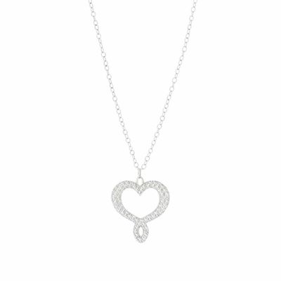 PENDENTE CUORE TRAMATO ARGENTATO PENDENTE CUORE TRAMATO ARGENTATO