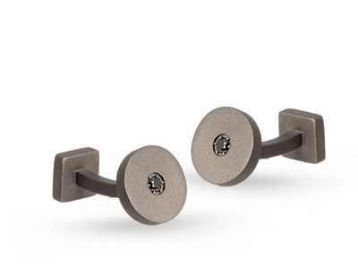 Gemelli in titanio NERO e diamanti