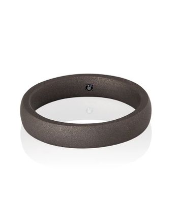 FEDE MATRIMONIALE IN TITANIO CON 1 DIAMANTE BLACK.
