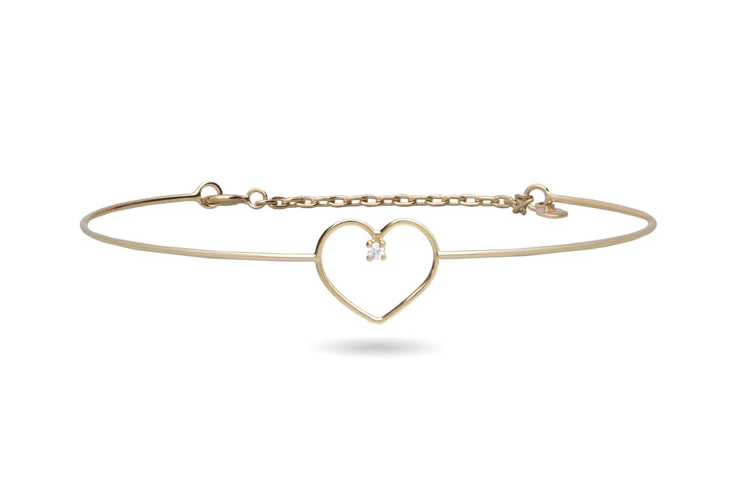 Bracciale Filodamore con Cerchio e Diamante bianco in Oro Giallo 9kt