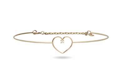 Bracciale Filodamore con Cerchio e Diamante bianco in Oro Giallo 9kt