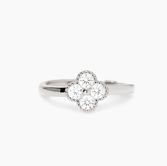 Anello Fiore con zirconia