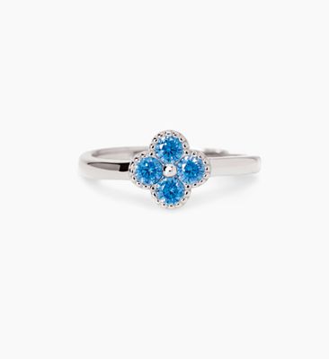 Anello Fiore zirconi azzurri Anello Fiore zirconi azzurri