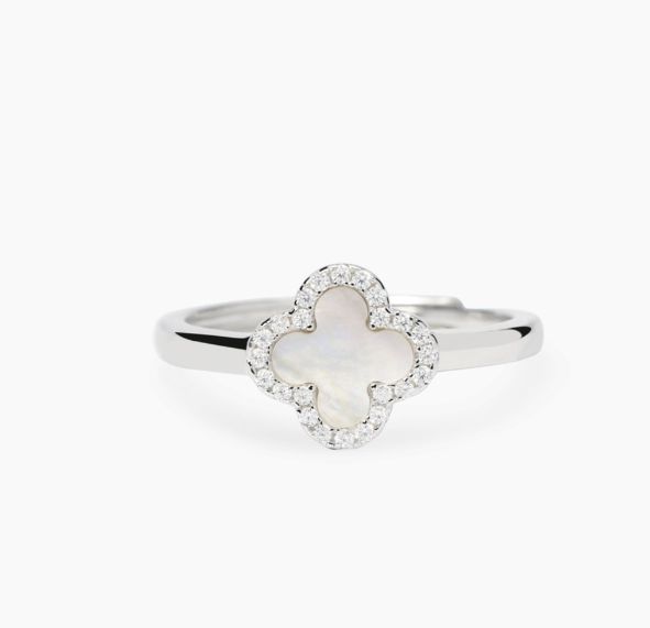 Anello con fiore in zirconi bianchi MALEDETTA PRIMAVERA