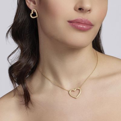 Girocollo in argento dorato con cuore VERA