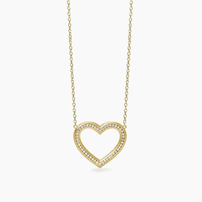 Girocollo in argento dorato con cuore VERA Girocollo in argento dorato con cuore VERA