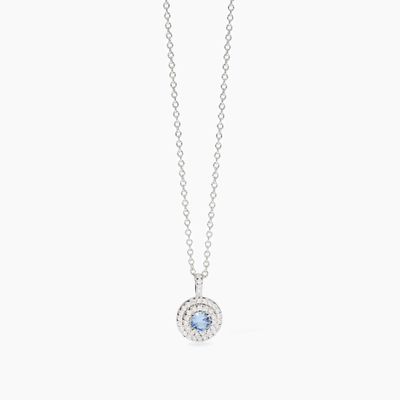 Girocollo con acquamarina sintetica e zirconi VITTORIA