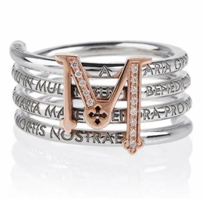 Anello TUAM X in argento rodiato/oro rosa 9 kt e diamanti Anello TUAM X in argento rodiato/oro rosa 9 kt e diamanti