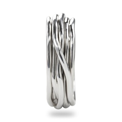 ANELLO 7 FILI IN ARGENTO 925