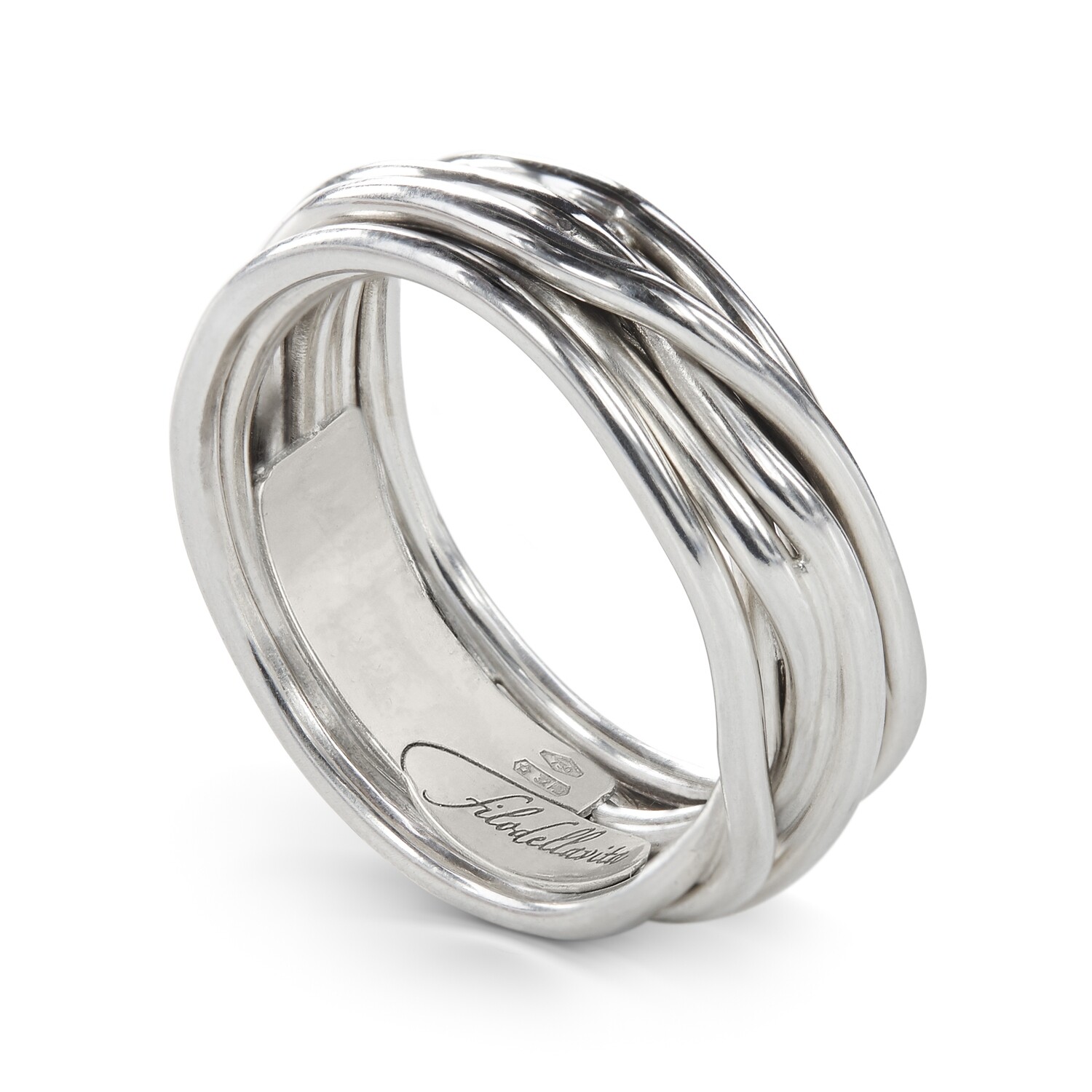 ANELLO 7 FILI IN ARGENTO 925