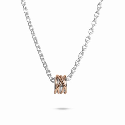 GIROCOLLO FILODELLAVITA MINI, 13 FILI IN ARGENTO 925 E ORO ROSA 9KT GIROCOLLO FILODELLAVITA MINI, 13 FILI IN ARGENTO 925 E ORO ROSA 9KT