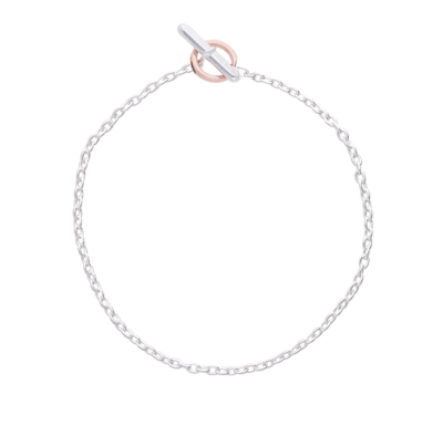 Base bracciale argento oro 9 kt T-bar Base bracciale argento oro 9 kt T-bar