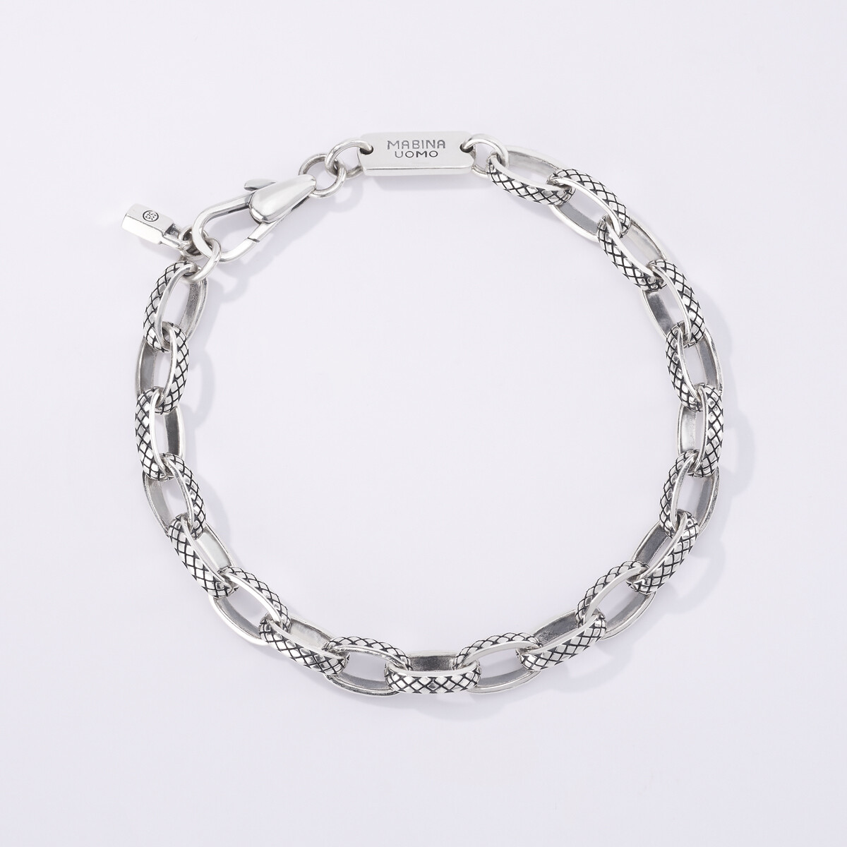 BRACCIALE MAGLIE OVALI CON ROMBI BRACCIALE MAGLIE OVALI CON ROMBI