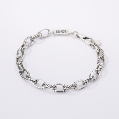 BRACCIALE MAGLIE OVALI CON ROMBI