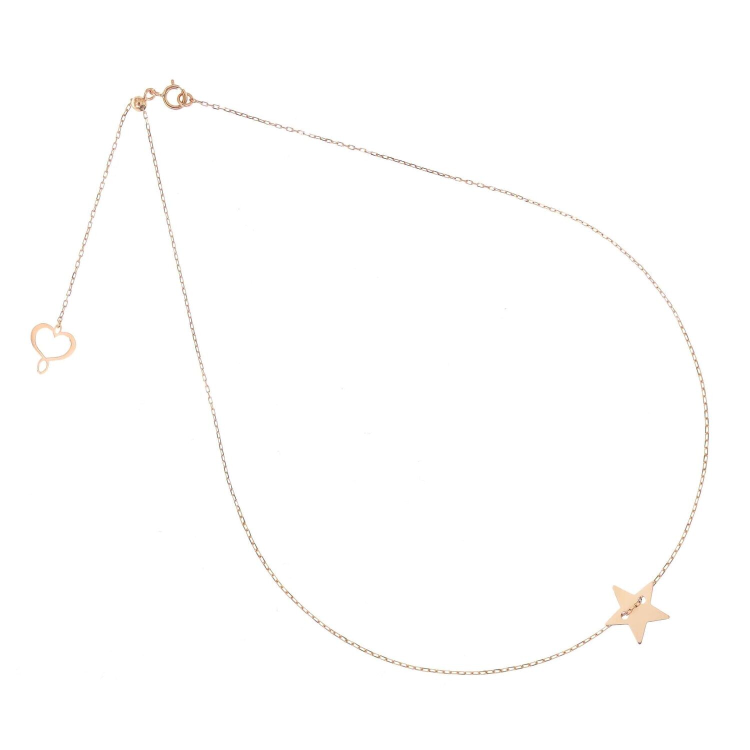 GIROCOLLO ORO ROSA CON STELLA PASSANTE