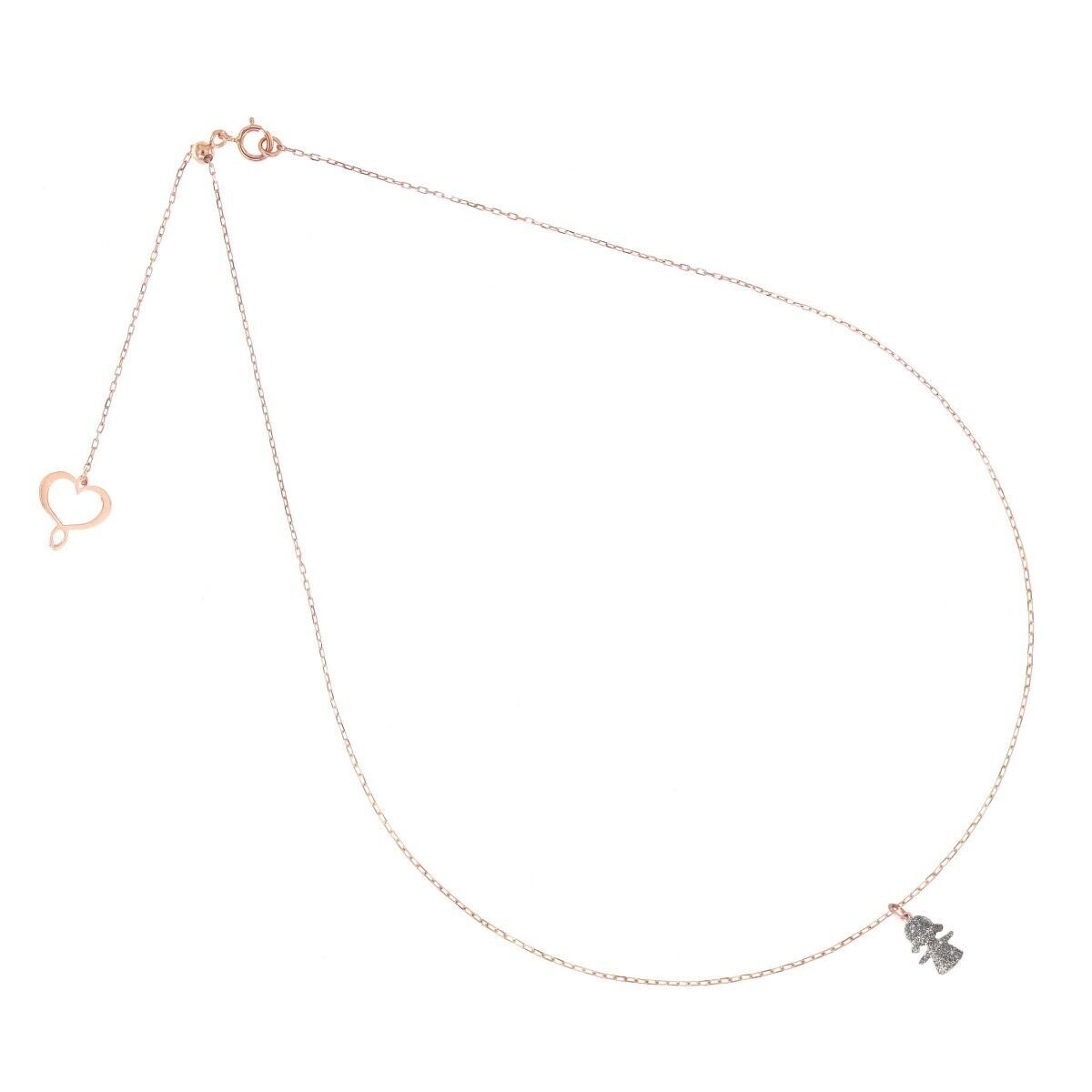 Girocollo con bimba in micro-polvere di diamanti cromo Girocollo con bimba in micro-polvere di diamanti cromo