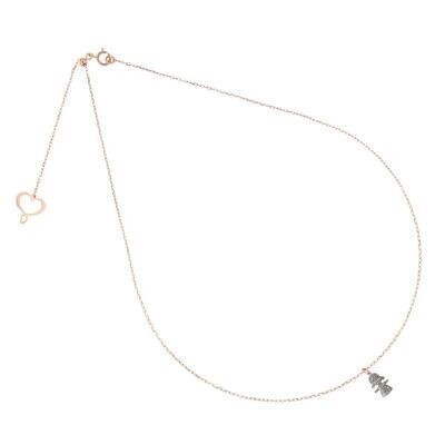 Girocollo con bimba in micro-polvere di diamanti cromo Girocollo con bimba in micro-polvere di diamanti cromo