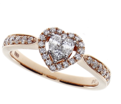 Anello "Magia" cuore oro rosa 18 kt