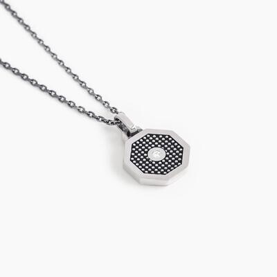 COLLANA CON CIONDOLO OTTAGONALE BORCHIATO