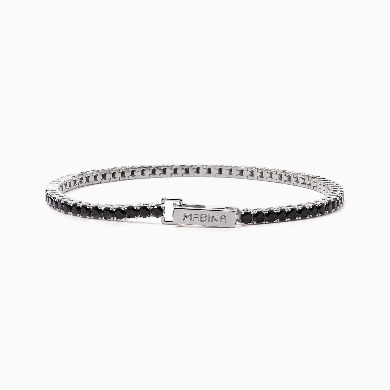 Tennis in argento con zirconi neri Tennis in argento con zirconi neri
