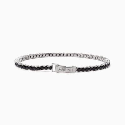 Tennis in argento con zirconi neri Tennis in argento con zirconi neri