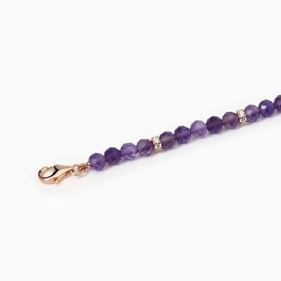 Bracciale in argento con ametista e zirconi bianchi