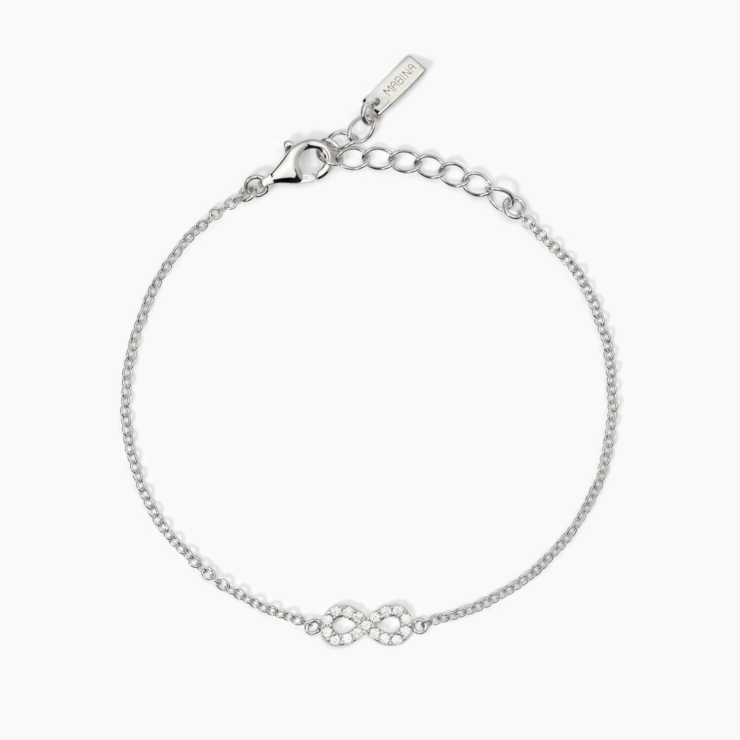 Bracciale in argento con catena forzatina e infinito ENDLESS