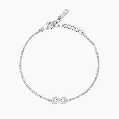 Bracciale in argento con catena forzatina e infinito ENDLESS