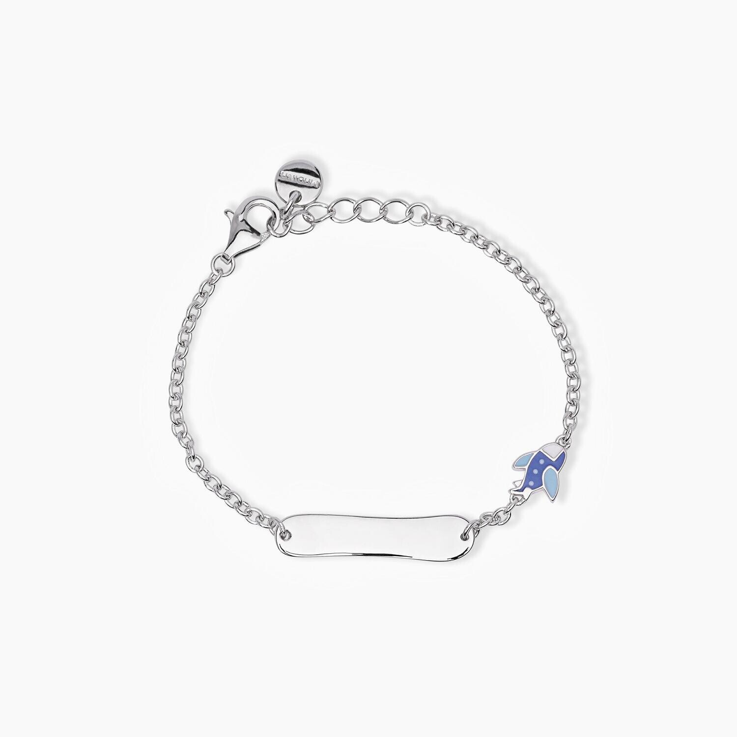 Bracciale personalizzabile con aeroplanino smaltato PLANE-TAG Bracciale personalizzabile con aeroplanino smaltato PLANE-TAG